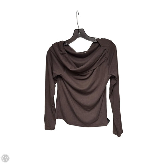 Top Long Sleeve Basic By Gap In Brown, Size: L