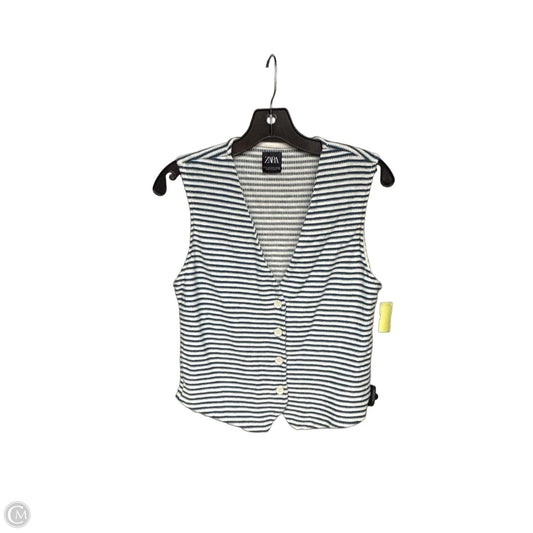 Top Sleeveless By Zara In Blue & Brown, Size: S