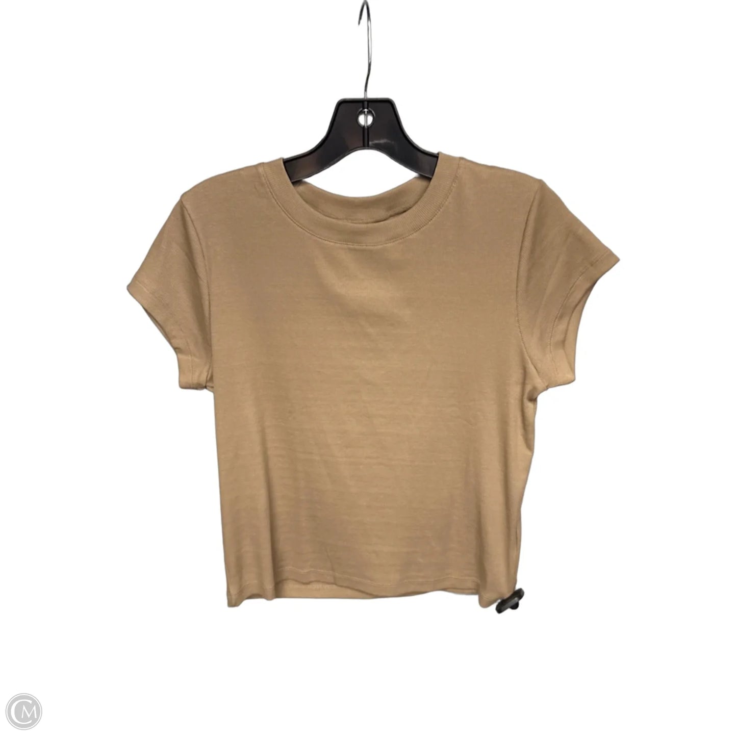 Top Short Sleeve Basic By Madewell In Tan, Size: M