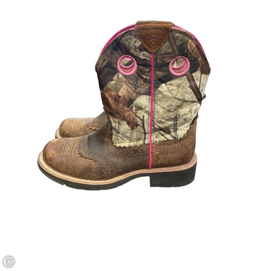 Boots Western By Ariat In Brown & Pink, Size: 8