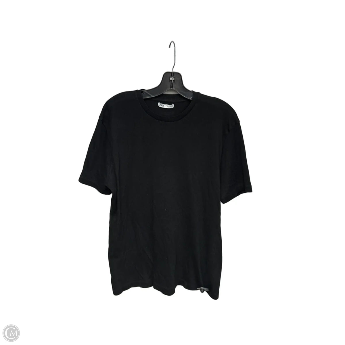 Top Short Sleeve Basic By Zara In Black, Size: L