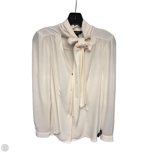 Top Long Sleeve By White House Black Market In Cream, Size: 8