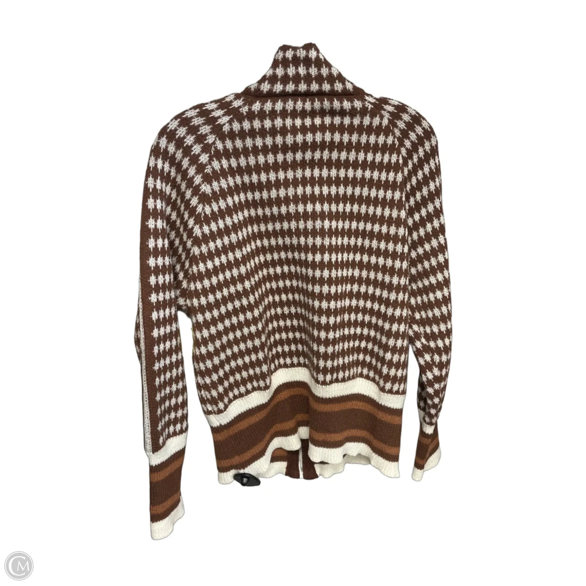 Sweater By Clothes Mentor In Brown & White, Size: L