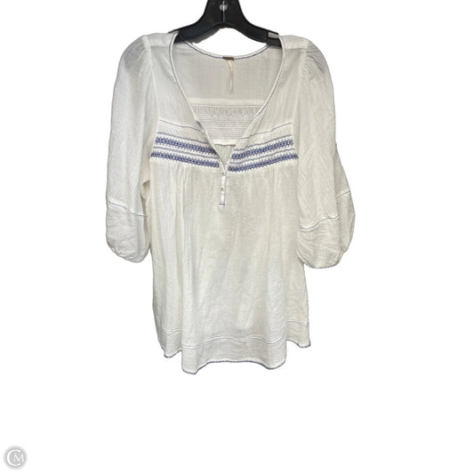 Tunic 3/4 Sleeve By Free People In White, Size: L