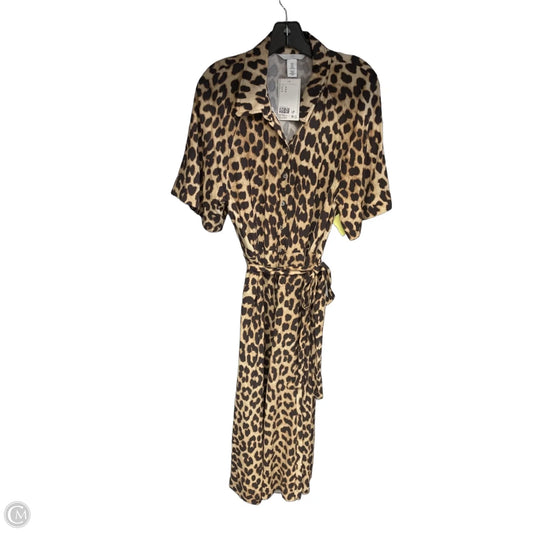 Dress Casual Midi By H&m In Animal Print, Size: M