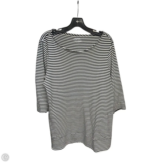 Top Long Sleeve By Chicos In Black & White, Size: Xlp