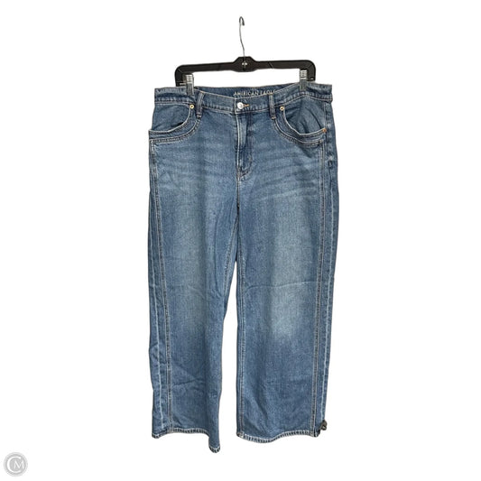 Jeans Wide Leg By American Eagle In Blue Denim, Size: 14