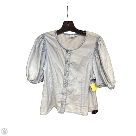 Top Short Sleeve By Gap In Blue Denim, Size: M