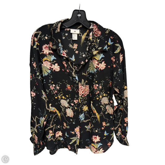 Top Long Sleeve By H&m In Floral Print, Size: 10