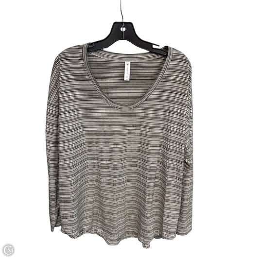 Athletic Top Long Sleeve Crewneck By Athleta In Black & Cream, Size: Xl