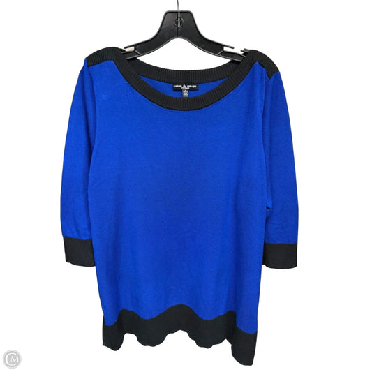 Sweater By Cable And Gauge In Black & Blue, Size: 1x