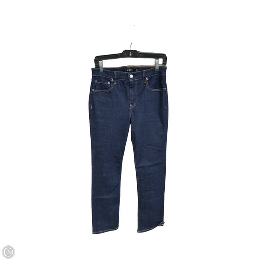 Jeans Straight By Lauren By Ralph Lauren In Blue Denim, Size: 4