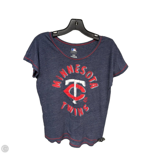 Athletic Top Short Sleeve By Genuine Merchandise In Blue & Red, Size: S
