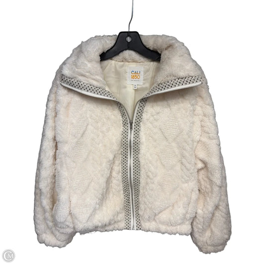 Jacket Faux Fur & Sherpa By Cali 1850 In Cream, Size: M