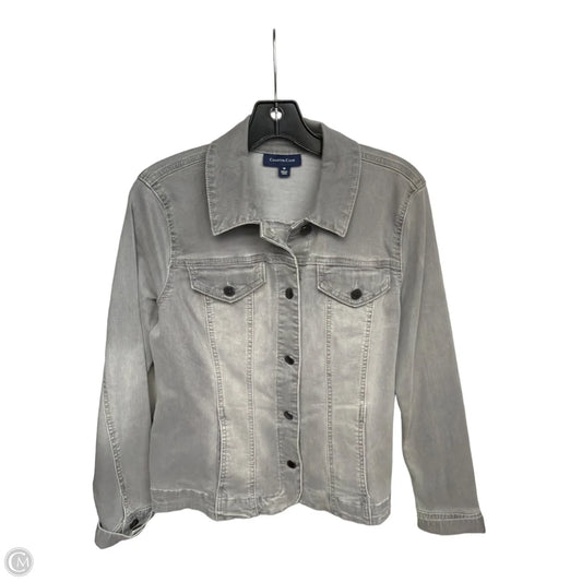 Jacket Denim By Charter Club In Grey, Size: M