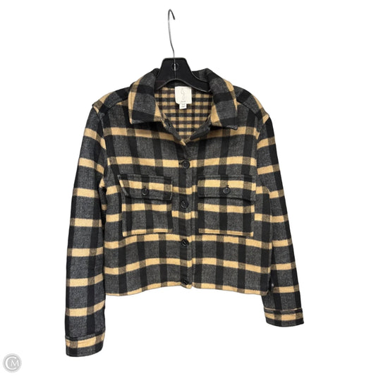 Jacket Shirt By Joie In Black & Tan, Size: S
