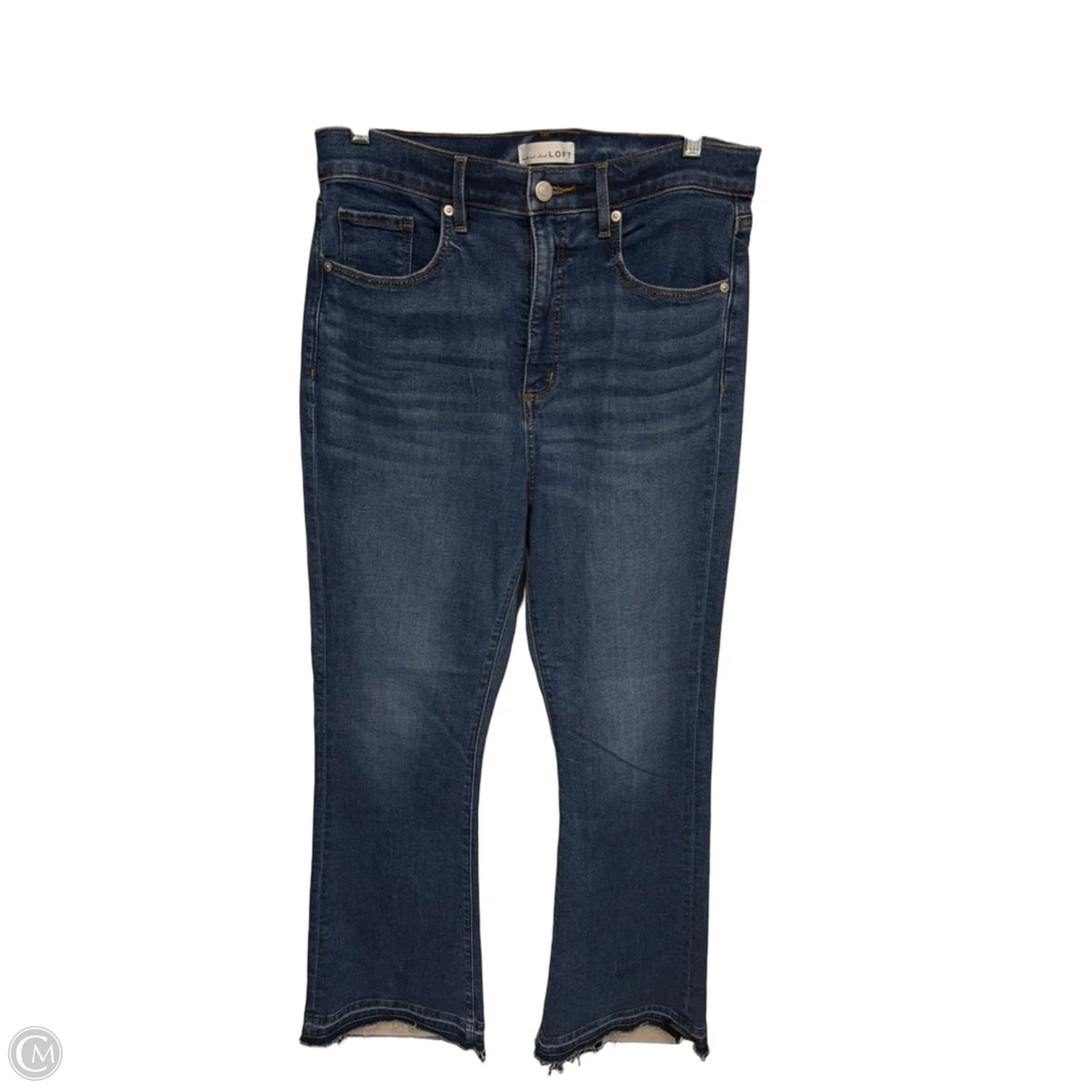 Jeans Flared By Loft In Blue Denim, Size: 8