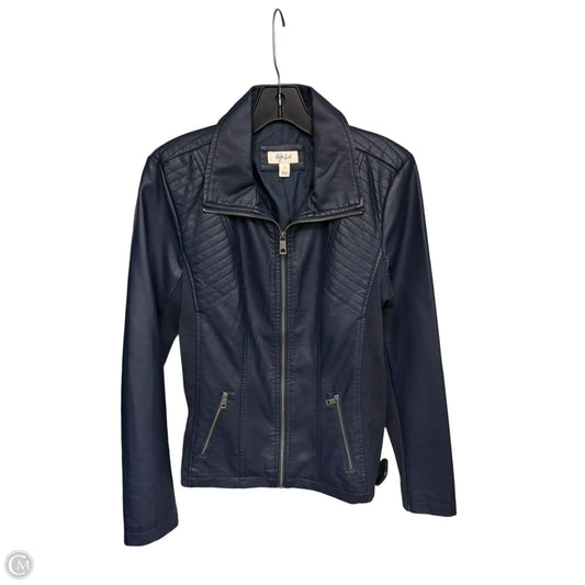 Jacket Moto By Style And Company In Blue, Size: S