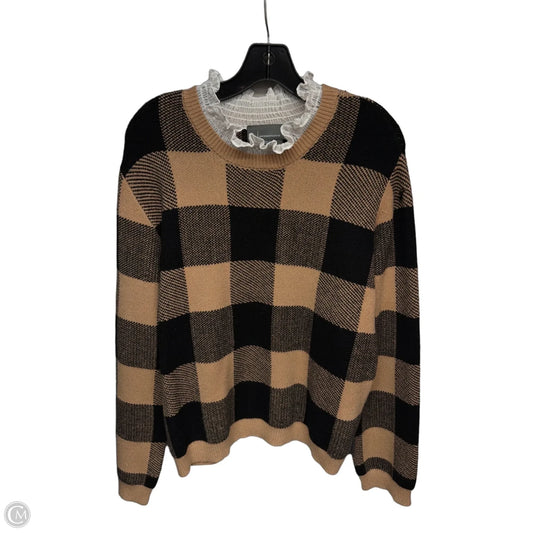 Sweater By Anthropologie In Black & Tan, Size: L