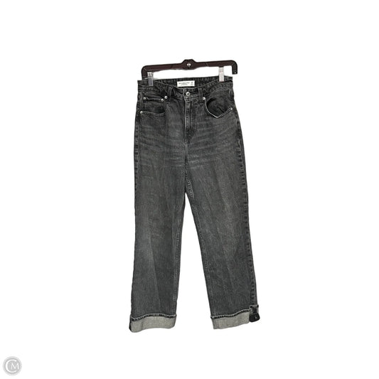Jeans Straight By Abercrombie And Fitch In Black Denim, Size: 2p