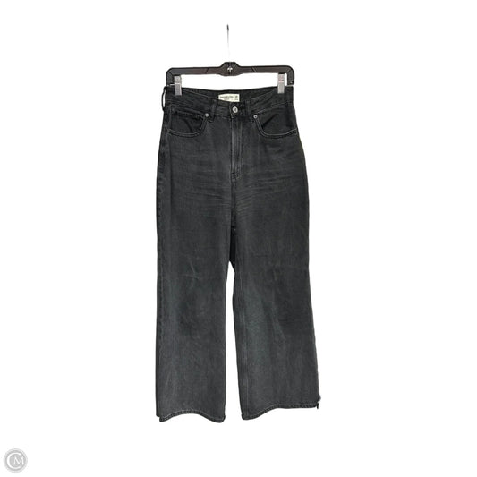 Jeans Wide Leg By Abercrombie And Fitch In Black, Size: 2p