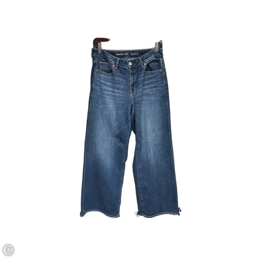 Jeans Wide Leg By American Eagle In Blue Denim, Size: 2
