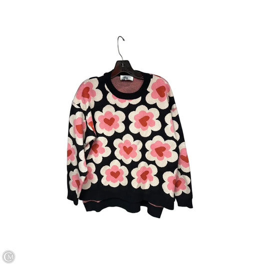Sweater By Clothes Mentor In Black & Pink, Size: M