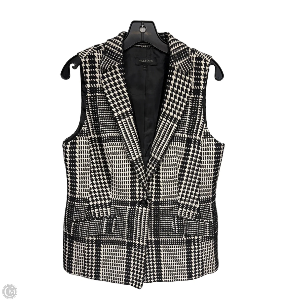 Vest Other By Talbots In Black & Cream, Size: 6