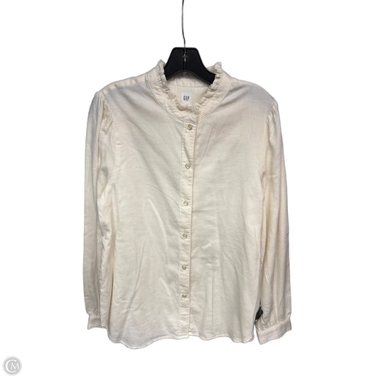 Top Long Sleeve By Gap In Cream, Size: L