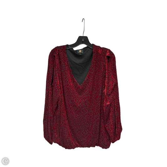 Top Long Sleeve By Jm Collections In Red, Size: 3x