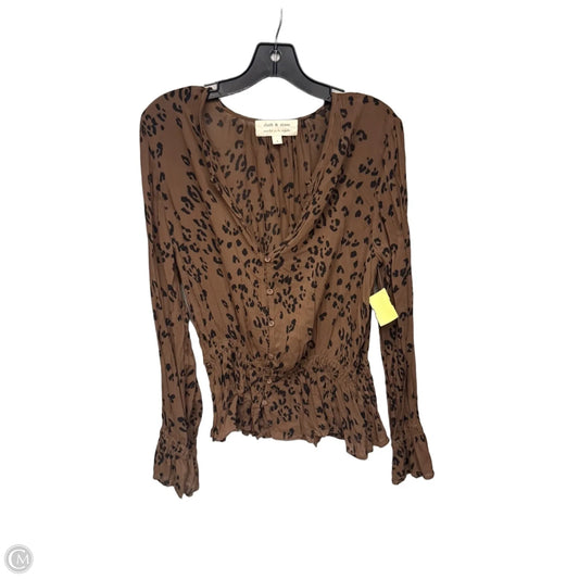Top Long Sleeve By Cloth & Stone In Animal Print, Size: L