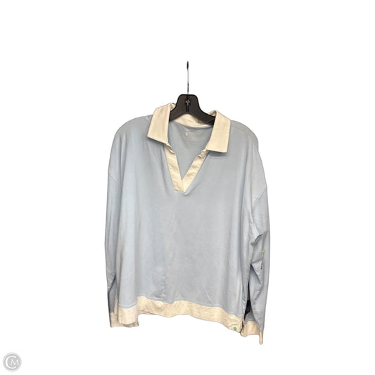 Top Long Sleeve By Coolibar In Blue & White, Size: Xl