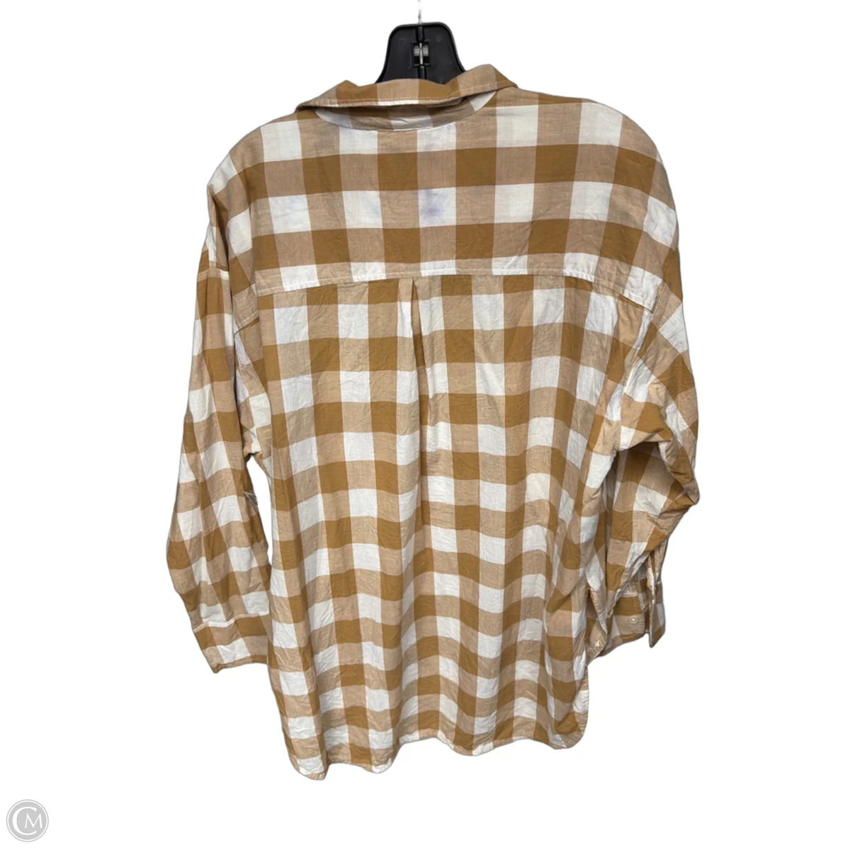 Tunic Long Sleeve By Maeve In Plaid Pattern, Size: M
