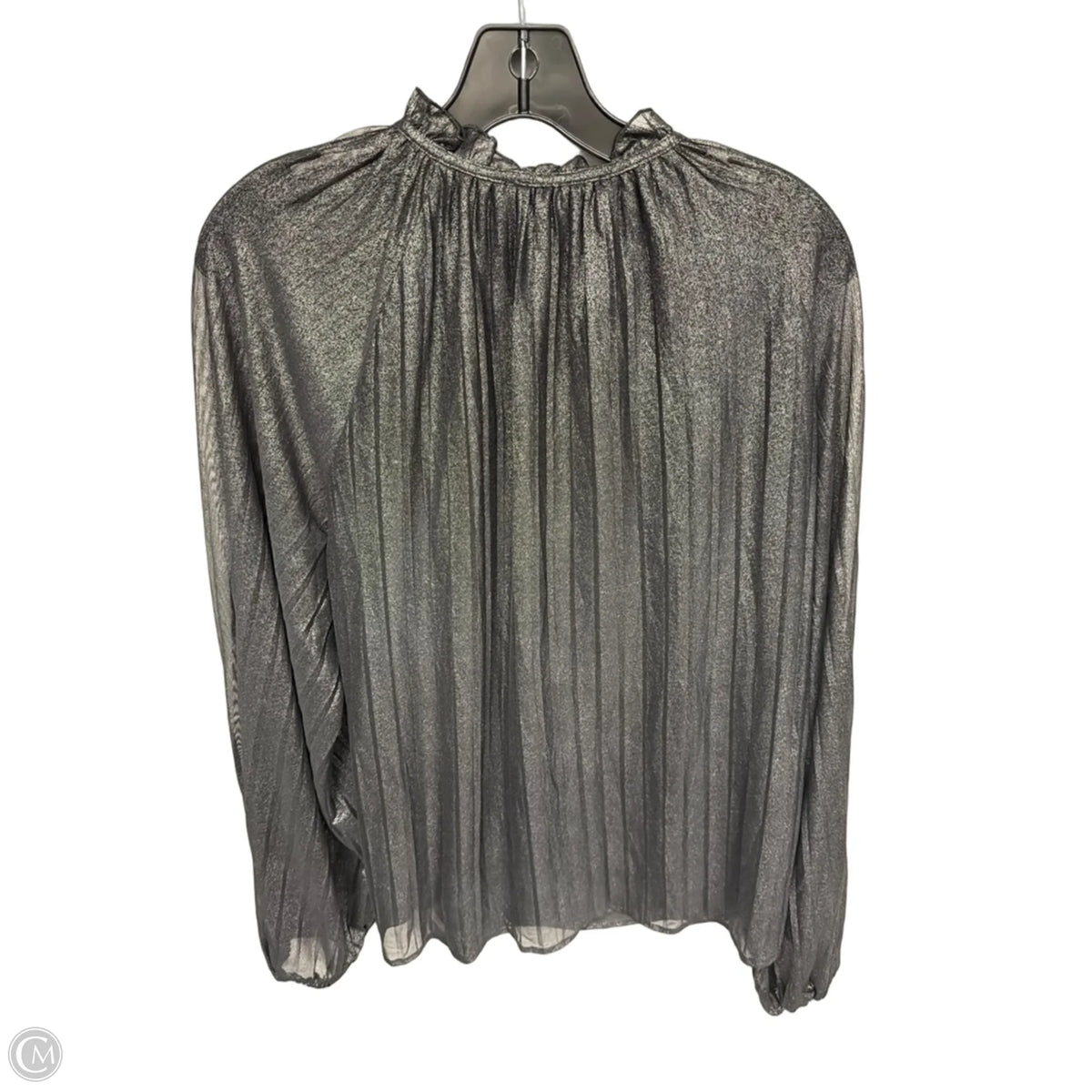 Top Long Sleeve By Philosophy In Silver, Size: S