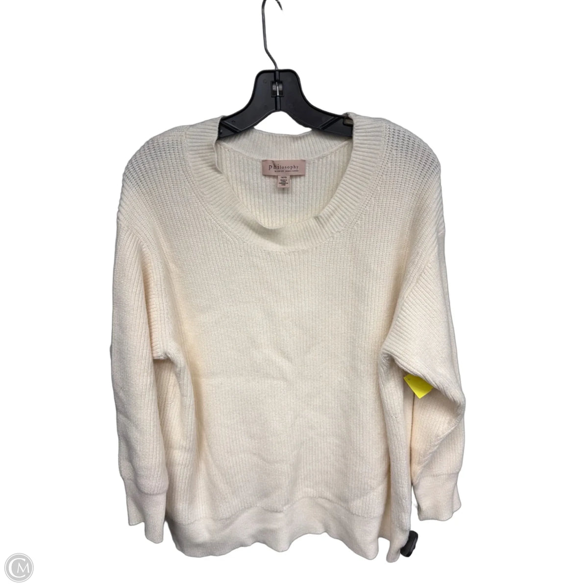 Sweater By Philosophy In Cream, Size: 1x