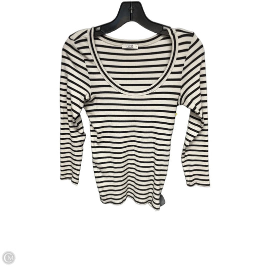 Top 3/4 Sleeve Designer By Ayr In Black & White, Size: S