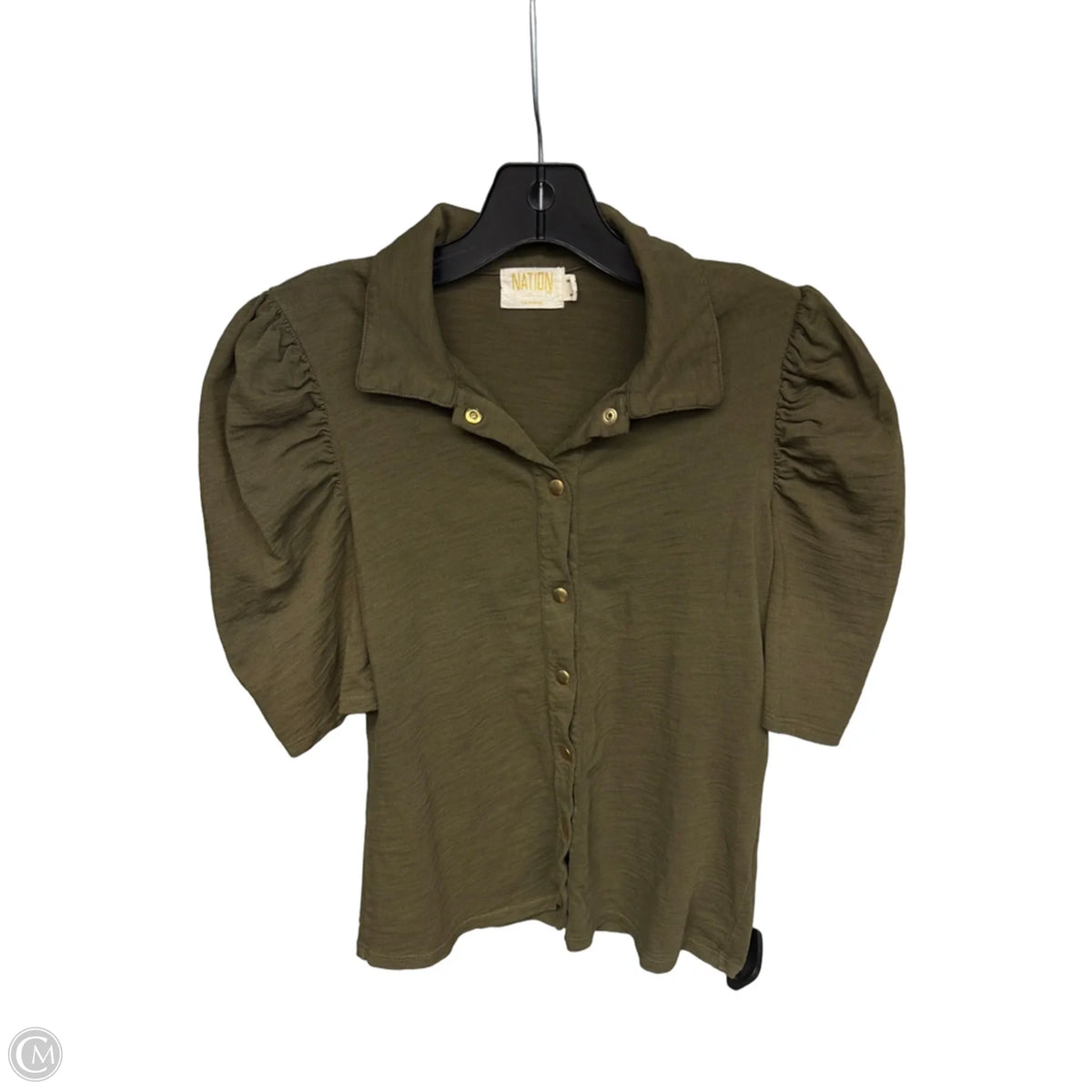 Top Short Sleeve By Nation In Green, Size: S