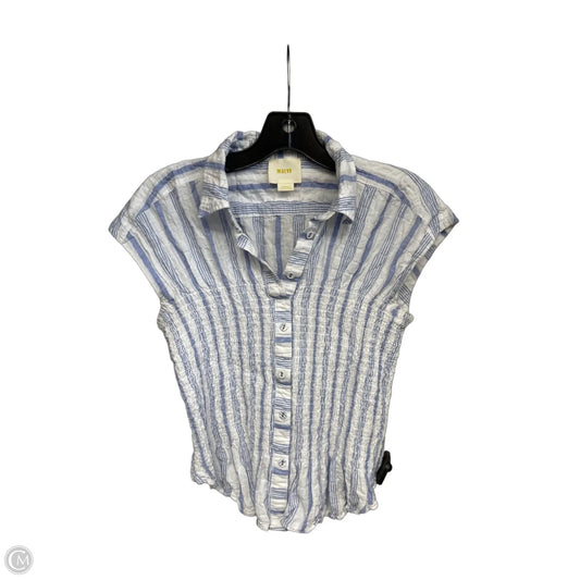 Top Short Sleeve By Maeve In Blue & White, Size: Xs