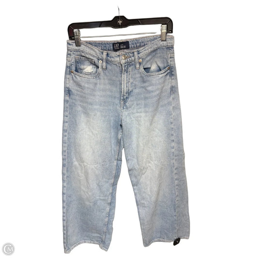Jeans Wide Leg By Gap In Blue Denim, Size: 4