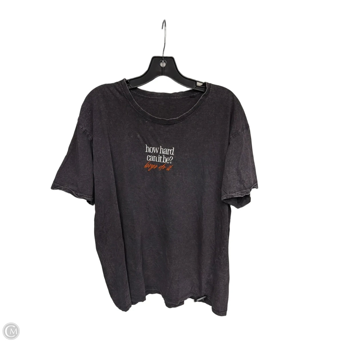 Top Short Sleeve Basic By Clothes Mentor In Grey, Size: Osfm