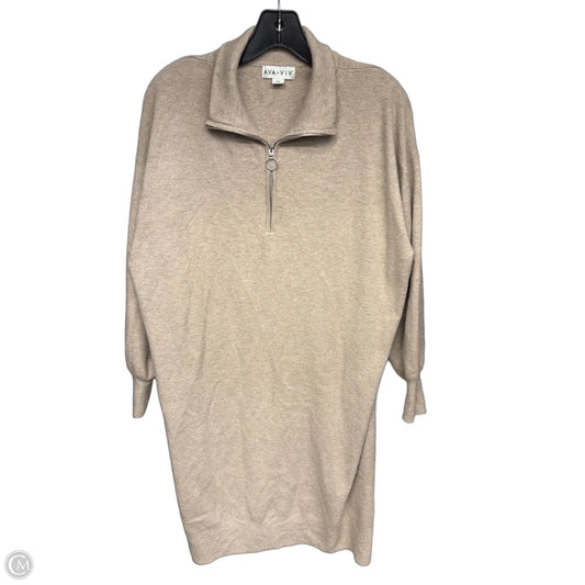Dress Casual Midi By Ava & Viv In Beige, Size: 1x