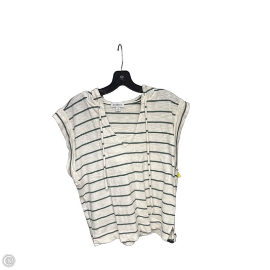 Top Sleeveless By Evereve In Green & White, Size: M
