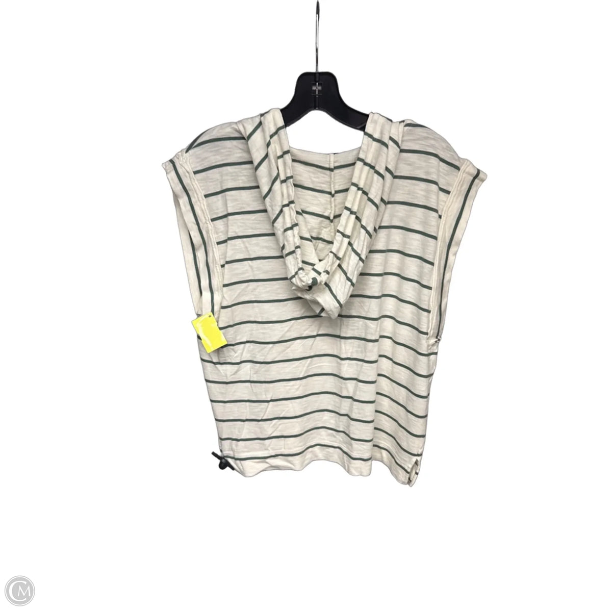 Top Sleeveless By Evereve In Green & White, Size: M