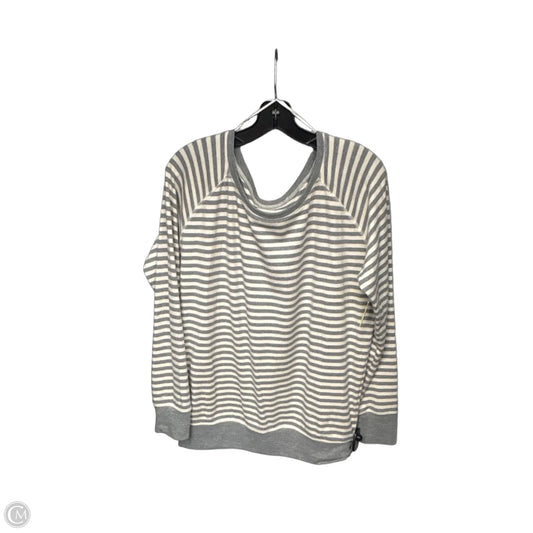 Top Long Sleeve By Pact In Grey & White, Size: M