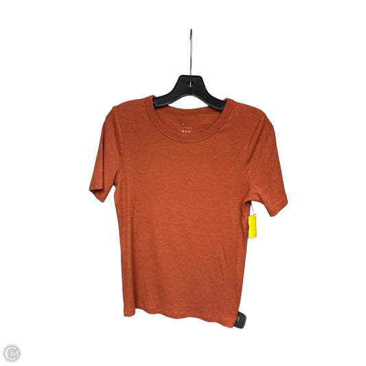 Top Short Sleeve Basic By A New Day In Orange, Size: M