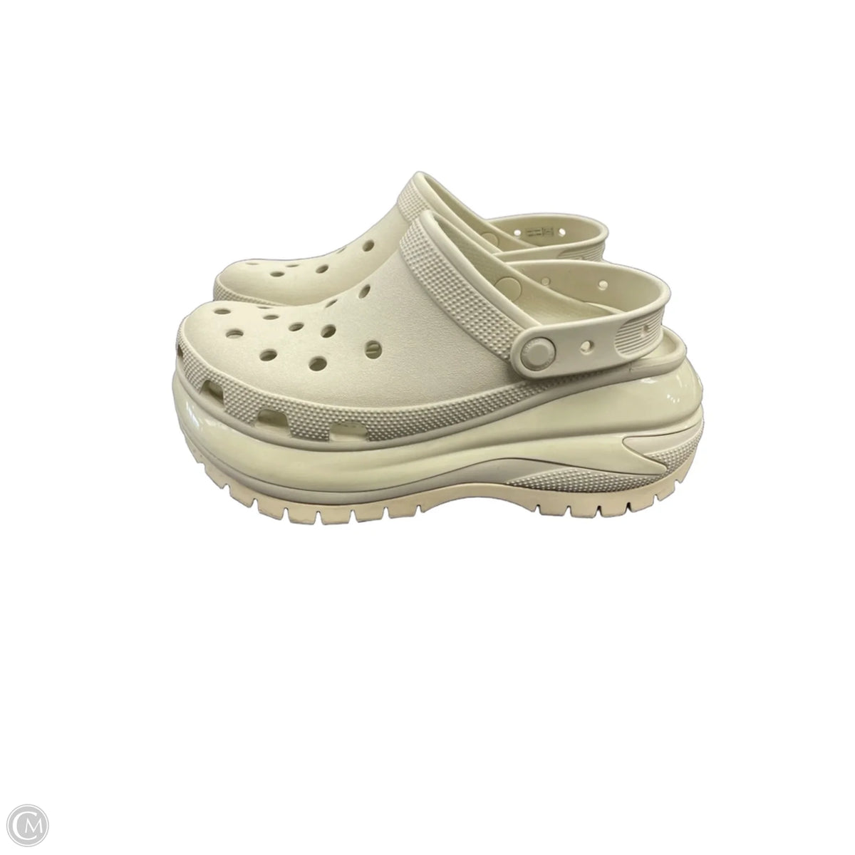 Shoes Heels Platform By Crocs In Cream, Size: 9