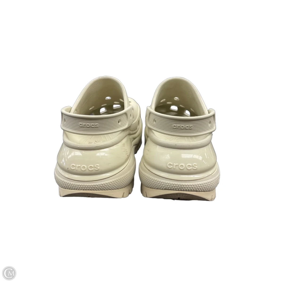 Shoes Heels Platform By Crocs In Cream, Size: 9