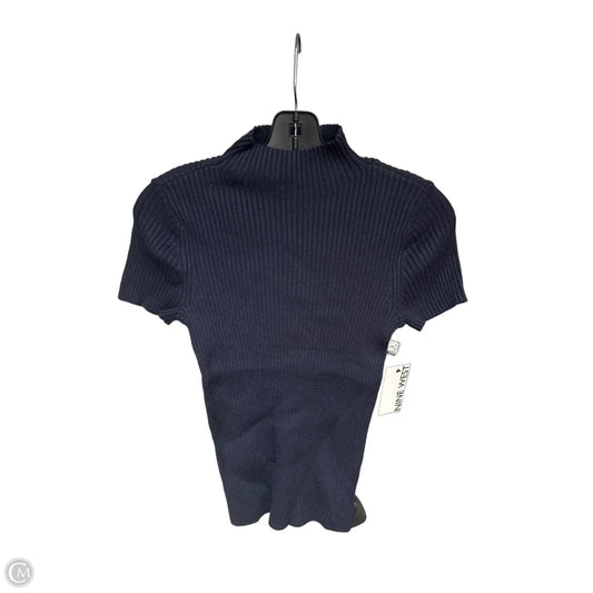 Sweater Short Sleeve By Nine West In Navy, Size: Xs