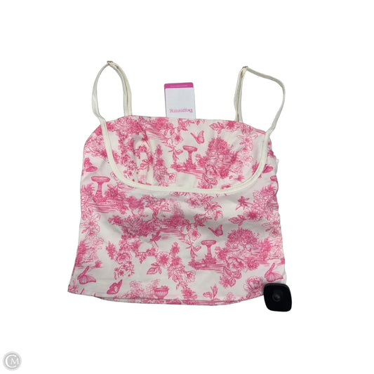 Top Sleeveless By Clothes Mentor In Pink & White, Size: 6