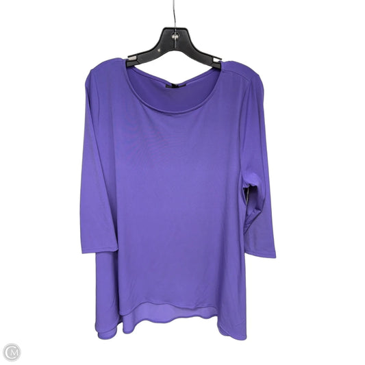 Top 3/4 Sleeve By Alfani In Purple, Size: L